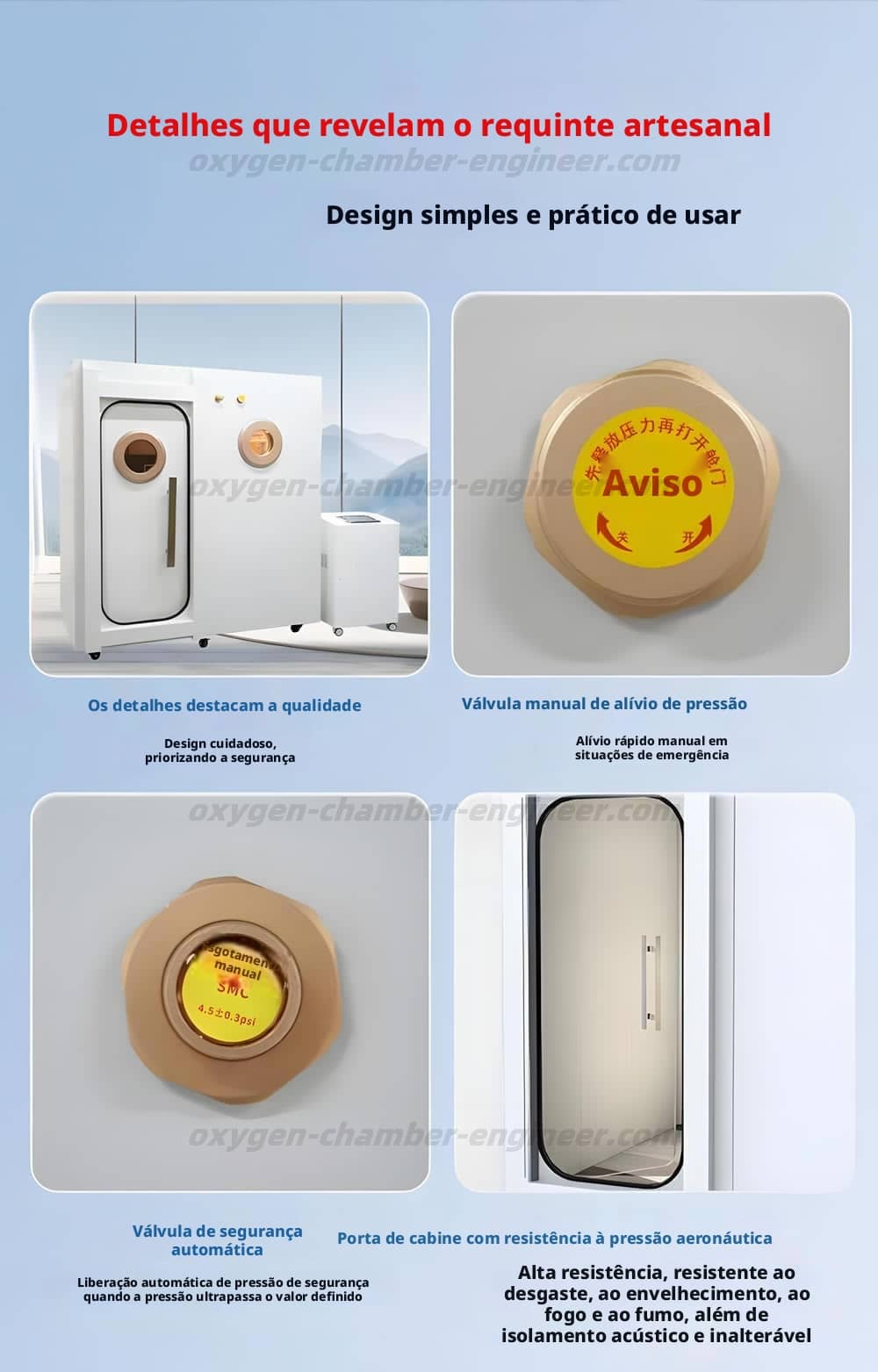 Cámara de oxigênio micro-alta pressão para 8 pessoas