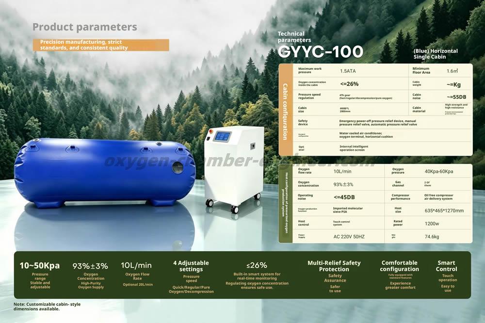 GYYC-100 Single-Person Horizontal Hyperbaric Oxygen Chamber