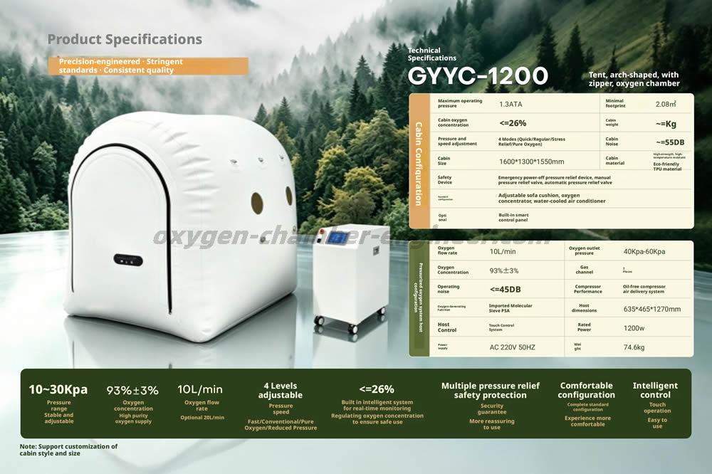 GYYC-1200 canopy arch soft micro hyperbaric oxygen chamber