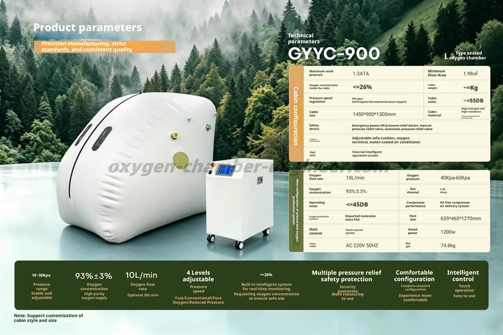 GYYC-900 L-type seated soft micro hyperbaric oxygen chamber