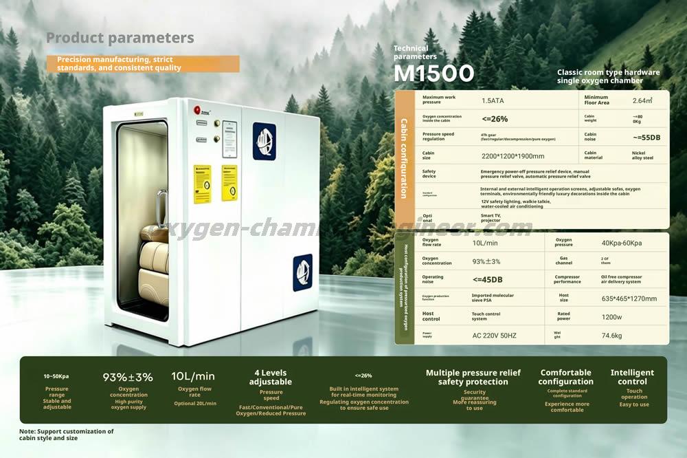 M1500 Classic Single Room Micro Hyperbaric Oxygen Chamber
