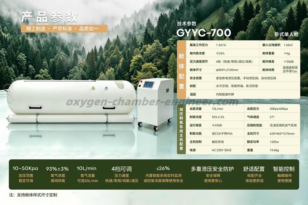 GYYC-700 单人卧式软体微高压氧舱
