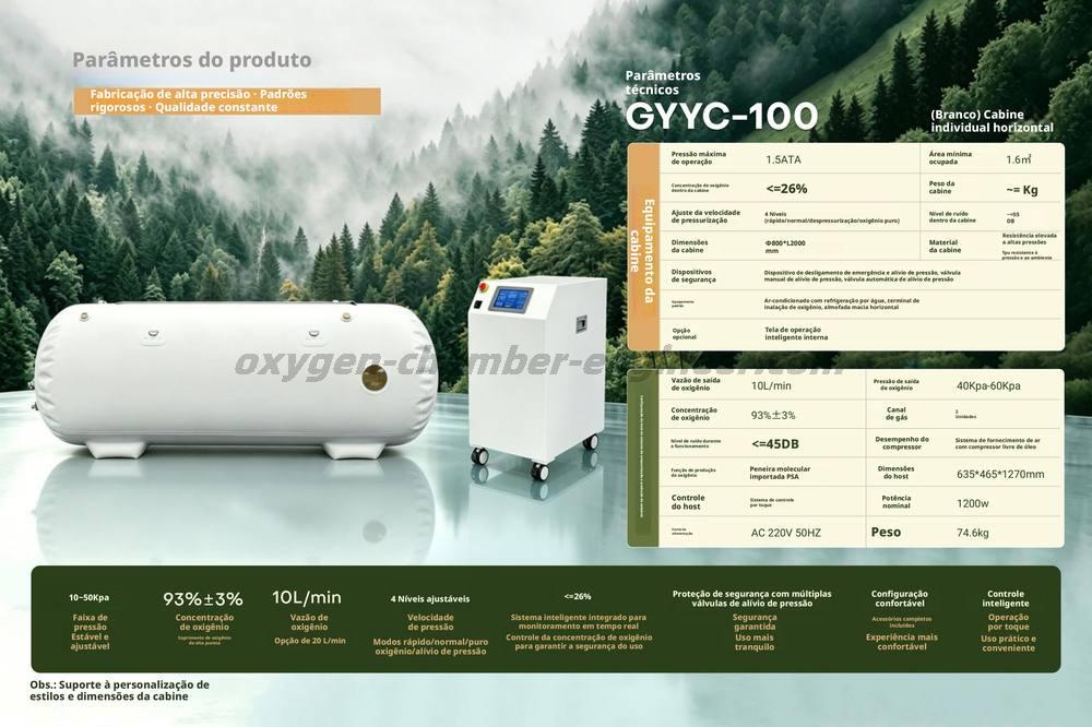 GYYC-100 Cámara de oxigênio de alta pressão de software horizontal única